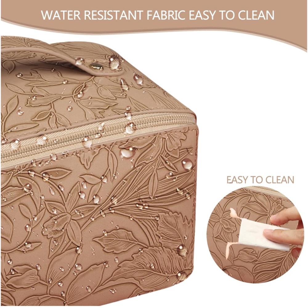 Floral Embossed Cosmetic Bag - Picture 5 of 8